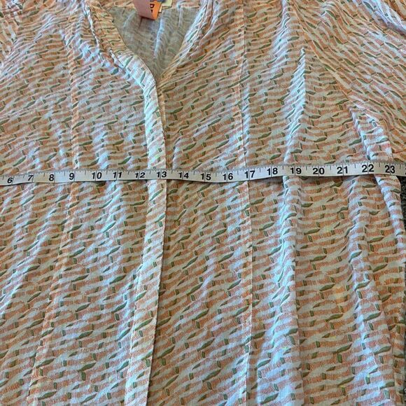 Maeve Anthropolgie Lena yarn dyed orange tunic top shirt XS button front - Picture 13 of 14